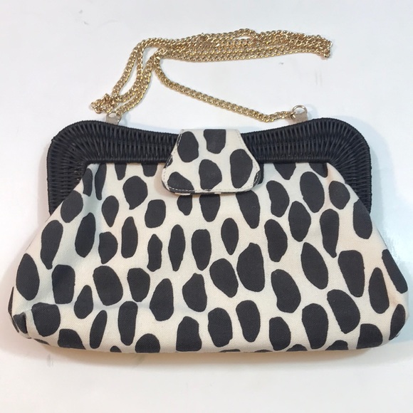 Talbots Handbags - Talbots cotton and rattan animal print purse, like new